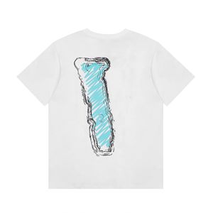 V Lone Tshirt Büyük V Yansıtıcı T-Shirt Klasik Baskı Moda Erkek ve Kadın Tasarımcıları T-Shirt Pamuk Pamuk Lüks Hip Hop Street Giyim Tişört ABD S-XL 6208