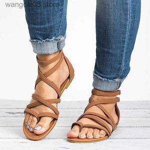 Sandals Women Sandals Rome Style Summer Shoes Woman Gladiator Sandals With Zip Flip Flop Female Flat Sandals Lady Beach Sandalias Mujer T230619