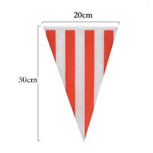 Decorative Flowers 10/30M 48 Flags Advertising Hanging Carnival Theme Party Decorations Red And White Striped Pennant For Circus