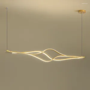 Pendelleuchten LED Moderne lange Streifenlichter für Schlafzimmer Arbeitszimmer Wohnzimmer Küche Innenbeleuchtung Hang Bar Fixtures Dropship AC85-260V