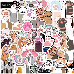 61Pcs Cartoon Cat Paw Stickers Pack Waterproof Vinyl Stickers Non-random for Car Bike Luggage Laptop Skateboard Scrapbook Water Bottle Decal