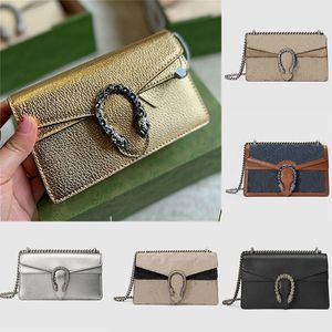 23 Designer Bag Mini Chain Shoulder Bag Classic Plaid Flower Cross Body Silver Leather Head Snap Button Closure Luxury Women Vintage Black Wallet