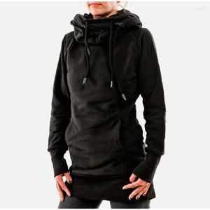 Kvinnors hoodies turtleneck pullover mantel vanlig tjock tunika tröja broderad stjärna long silm hoodie mode varm vinter