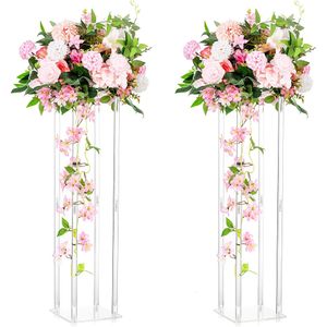 Ekrany Podziałów pokoju 1PC Wedding Centerpiecs for Table Kolumna Flower Stand Wazon akrylowy Wysoki prostokątny stojak na imprezę przyjęcia 230619