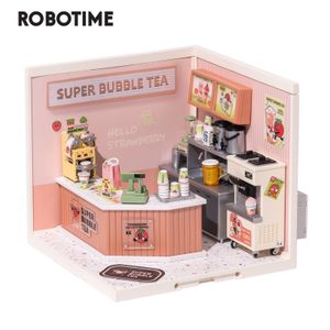 Puzzle 3D Robotime Rolife Super Creator Double Joy Bubble Tea Puzzle 3D in plastica Kit casa in miniatura fai da te 230617