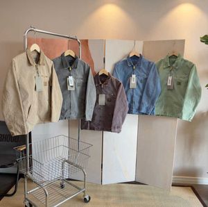 2023 Erkek Ceketler İş Kıyafetleri Moda Markası Carhart Tuval Yıkanabilir Balmumu Boyalı Detroit Ceket Amerikan Tarzı İş Giyim Etiketi Gevşek Tasarım2555s
