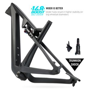 Araba Kamyon Rafları Lexon Mountain Bisiklet Çerçevesi XC Bisiklet Karbon MTB Tam Süspansiyon 29 Boost Çerçeve Rockshox Trunnion Şok 230617