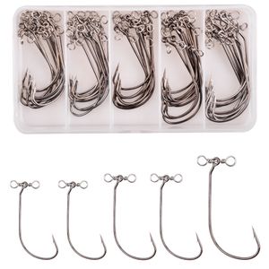 Angelhaken 50 Stück Drop S-Haken mit drehbarem Inline-Wurmköder Drop S-Angelgerät 20 30 40 Angelhaken für Crappie Bass Fishing Kit 230619