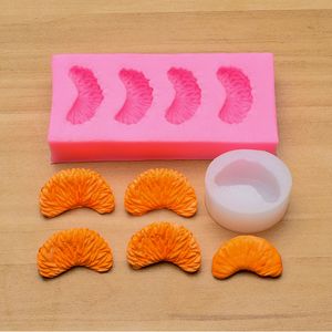 Moldes de silicone de pétalas de laranja 3D para fabricação de velas de sabão Molde de cozimento de sobremesa Aromas para decoração de casa