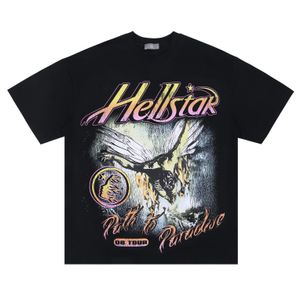 Hellstar 셔츠 디자이너 짧은 셔츠 남자 Plus Tees t 랩퍼 세척 회색 무거운 공예 유니렉스 소매 tshirts 상위 거리 복고풍 여성 티셔츠 미국 S-XL Hell Star 8o97