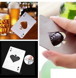 Stainless Steel Bottle Openers Poker Card Spades Opener Bar Tools Kitchen Accessories Creative Gift