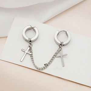 Серьги 1PCS Cross Drop Punk Gothic из нержавеющей стали ушные ювелирные украшения женщины Мужские