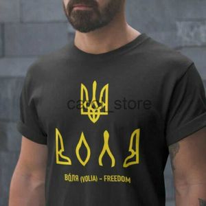 Camisetas masculinas Ukraine Trident Flag Ukraine Never Surrender Camiseta masculina manga curta casual algodão gola redonda camisetas de verão J230619