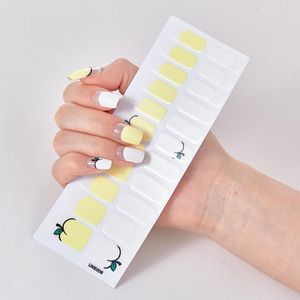 Nagelklistermärken 22 tips/ark fast och mönstrade naglar lindar diy självhäftande klistermärke designer fulla skönhet nagelt glänsande