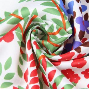 Scarves 130CM Silk Scarf Women Large Shawls Colorful Flowers Print Stoles Square Bandana Big Kerchief Female Foulards Hijab