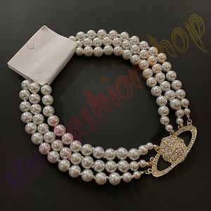 Projektant mody Wisiant Naszyjniki luksusowa marka Kobiet biżuteria Saturn Chokers Metal Pearl Planet Sain Naszyjnik Trend Trend dla kobiety