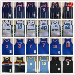 1995 All-star S-XXXL Maglie da basket Mitchell e Ness Retro Carmelo 7 Anthony 11 Yao 1 Tracy Ming McGrady Steve Francis Walt 10 Frazier