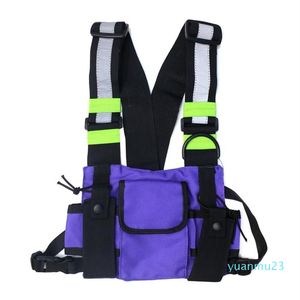 New Fashion Chest Rig Bag Reflective Vest Hip Hop Streetwear Functional Harness Chest Bag Pack Front Waist Pouch Backpack