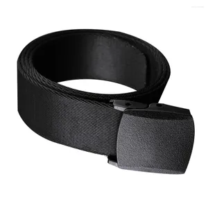 Cintos Man Style Canvas Web Belt Nylon Casual Fivela Automática para Aeroporto (Preto)