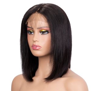 Bob Wig Short Lace Human Hair Wigs For Women 4X4 Lace Closure Remy Brazilian Hair Wigs Natural Black 13x6x1 Short Bob Wig