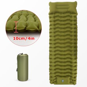 Camp Furniture Outdoor Thicken Camping Mattress Ultralight Inflatable Sleeping Pad with Builtin Pillow Pump Air Mat for Hiking Backpacking 230617