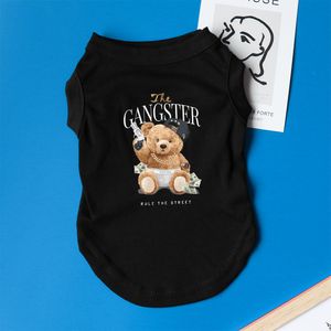 Odzież dla psów gangster śmieszny letni tshirt szczeniaka singlet ubrania bawełniane małe medium pet swobodne Yorkie Chihuahua frenchie tshirt 230619