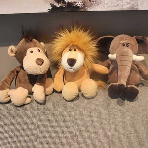 Commercio all'ingrosso 25 cm animali della foresta Tigre bambola leone elefante scimmia giraffa live giungla bambole giocattoli di peluche regali per bambini