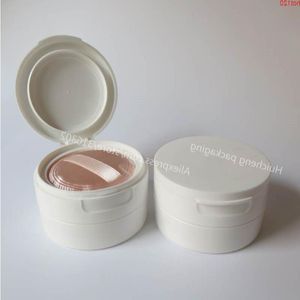 24 pz/lotto 50g Riutilizzabile Polvere Bianca Vuota Caso bottiglia di Polvere di Plastica 50cc Make Up Containersgood Wlfup