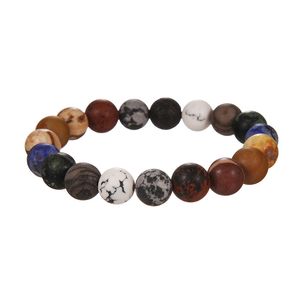 10mm Pedra Natural Feito à Mão Fios Frisados Charme Pulseiras Festa Ioga Jóias Para Homens Mulheres Amantes