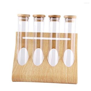 Storage Bottles Glass Tube Display Rack Decorative Tea For Leaves Grains