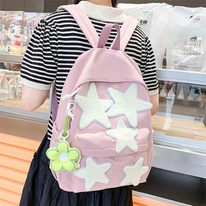 Mochilas escolares WENYUJH Mochila japonesa bonita pequena Multidão Pentagrama feito por você mesmo Mochila escolar versátil para estudantes universitários