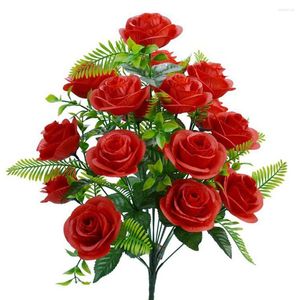 Dekorativa blommor konstgjorda rosor falska växter hem dekoration sovrum vardagsrum skrivbord bröllop dekor