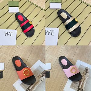 2023 Designer women Sandals men Slippers Summer Beach outdoor Slide Black White Pink Fashion Luxury Flat Slipper Rubber Slides man woman shoes womens trainers