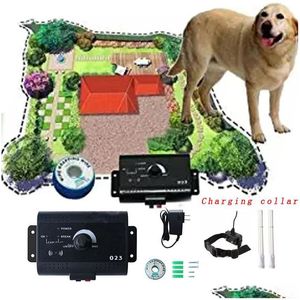 Hundhalsar Leashes Electric Fence System Inground Vattentät laddningsbar utbildning för husdjur Drop Leverans Home Garden Pet Supplies DhByl