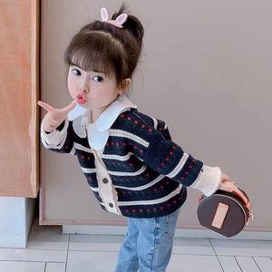 Pullover Sweater Knitted Girls Coat 2023 Spring Autumn Clothes Fashion Kids Tops Casual Lovely and Sweet Allmatch Princess 230619