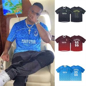 Designer Fashion Clothing Tees Tsihrts Shirts Trapstar Monogram Football Jersey Summer Loose Casual Dry Quick Sleeve Short Sleeve Underlay Tshirt Rock Hip hop Cotton S 24