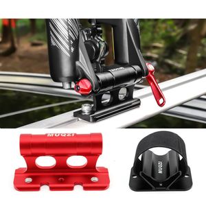 Bike Frames Alloy MTB Car Rack Mount Quick Release Thru Axle Front Fork Bicycle Wheel Fixed Bracket Holder Carry Adapter 230619