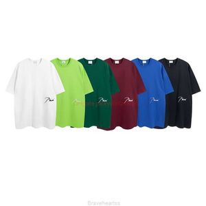 Designer Fashion Clothing Tees Tshirt American Fashion Brand Rhude Classic Simple Tletter Embroidery Short Sleeve Mens Womens Couple Loose Casual Tshirt Cotton 23