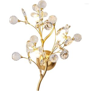 Wall Lamps Dropshiping Gold Lamp Crystal Ball LED Aplique Pared Nordic Art Living Room Bedroom Aisle Balcony Bed Beside