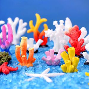 Decorations Colorful Mini Artificial Coral Cute Small Ornaments Gifts Aquarium Decor Multicolor Resin Fashion Fish Tank Decoration DIY Craft 230619