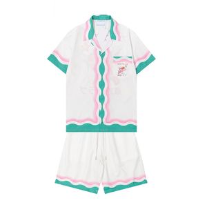 Modedesigner Hawaii Beach Casual Shirt Set Summer Men's Business Shirt Short Sleeve Top Loose Shirt Asian Size M-XXXL A64