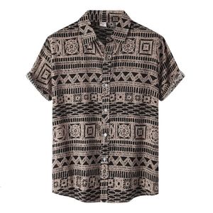 Men's Casual Shirts Vintage Men's Clothing Ethnic Style Printed Shirts Casual Streetwear Short Sleeve Tops Mens Loose Hawaiian Oversized Shirt Dazn 230619