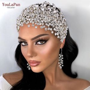 Hårklämmor Barrettes Youlapan HP376 Fashion Bridal Accessories Crystal Headpiece For Women Tiara Wedding Crown Eew Set Bride pannband 230619