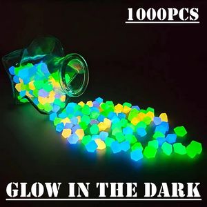 Garden Decorations 1000Pcs Garden Decoration Outdoor Luminous Stones Glow In The Dark Pebbles Aquarium Fish Tank Yard Decor Crystals Rocks Bulk 500 230617