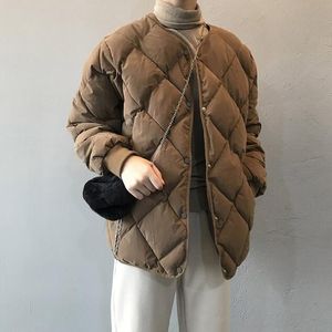 Collarless diamond Down jacket for women in autumn and winter 2023