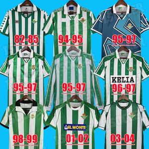 Camisas de futebol Retro REAL 76 77 94 95 96 97 98 02 03 04 clássico vintage camisas de futebol de manga comprida ALFONSO BETIS JOAQUIN DENILSON 1994 1995 1996 1997 1998 2002 2003 2004
