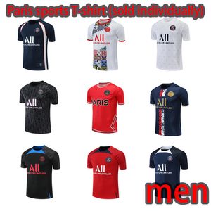 23 24 PSGs Sports Kurzarm 2023 Paris Sportswear Trainingskleidung Kurzarmanzug Fußballtrikot Kit Uniform Chandal Erwachsene Sweatshirt Pullover Set Herren T-Shirt