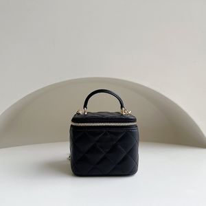 Designer liten fåfänga med kedjelyx sminkpåse 11cm lammskinn crossbody väska hög imitation handväska med låda zc069