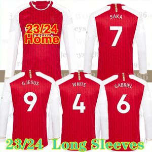 Long sleeved Soccer Jerseys 2023 24 SAKA G. JESUS ODEGAARD Jerseys 22 23 24 Gunners MARTINELLI SMITH ROWE THOMAS NKETIAH ZINCHENKO SALIBA Football Shirt Mens