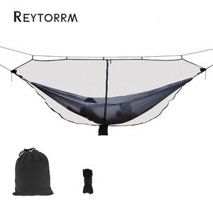 Portaledges Hammock Mosquito Net High Quality Bugs Net Lightweight Portable Hammock Netting Fast and Easyセットアップすべてのキャンプハンモック230619